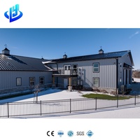 Structure en acier préfabriquée Bâtiment d'entrepôt résidentiel Stockage en métal Grange Garage Maison Toit de neige Kit de maison modulaire