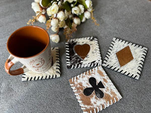 Vrais cheveux faits à la main sur cacher fourrure cuir thé caboteur café thé tasse tapis vaisselle maison accessoires boisson et Barware fourrure sous-verres - Product Image 2