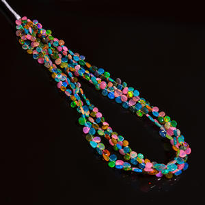 Multi perles de coeur d'opale éthiopienne, perles de pierres précieuses d'opale Welo, perles d'opale, perles d'opale de feu multi, pierre précieuse d'opale pour la fabrication de bijoux - Product Image 1