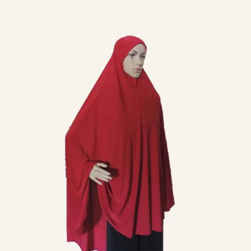 Jilbab Khimar instan panjang, syal doa warna, Jilbab panjang syal untuk wanita Muslim polos OEM Abaya pakaian Muslim