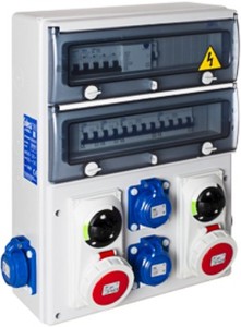 Pannello di costruzione con protezione 40A, 4 prese Schuko 2P+T e 2 prese 3P+N+T IP67 (Solera 1332P-CPI1204) - Product Image 1