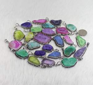 Collar con colgante de rebanada de cuarzo Solar al por mayor para mujer, increíble Ajuste de bisel, suministro de joyería con incrustaciones, regalo para niñas - Product Image 3