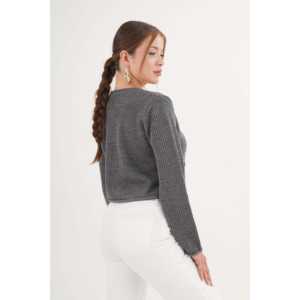 Cárdigan Antracita para Mujer con Botones Adornados, Accesorio de Moda al por Mayor - Product Image 1