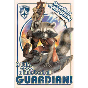 Póster Decorativo de los Guardianes de la Galaxia con Rocket y Baby Groot - Product Image 1