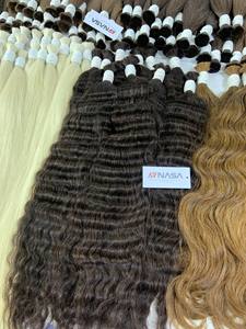 Precio al por mayor Extensiones de cabello a granel Fuertes y sin enredos Doble ahogamiento 100 gramos Todos los colores 32 pulgadas - Product Image 6