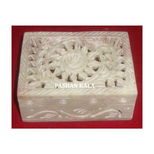 Cajas de joyería de forma rectangular tallada de esteatita de calidad de primera clase para regalo de negocios y artículos de decoración del hogar Fabricante de India - Product Image 1