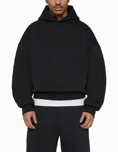 เสื้อฮู้ดผ้าฝ้ายบ็อกซี่ผ้าคอตตอนไซส์ใหญ่พิเศษปักลายสไตล์คนเมือง - Product Image 2