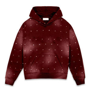 Sweat-shirt à capuche en molleton avec strass pour hommes de haute qualité 100% coton Design de diamant à la mode noire Vente en gros personnalisé Propre Logo - Product Image 1