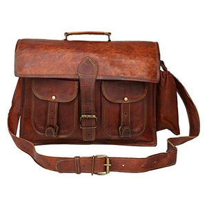 100% véritable mallette en cuir de vachette naturellement moulu avec coque intérieure en sergé de coton et fermeture à glissière bidirectionnelle fabriquée au Pakistan - Product Image 2