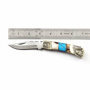 Nordic Forge Stainless Steel <b>Folding</b> Blade <b>Knife</b> Stag Handle Custom Leather Sheath Pocket EDC Hunting Camping Industrial Grade - Product Image 2