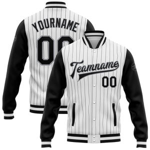 Custom Full-Snap Stand Collar Varsity Letterman Bomber Jacket bordado Equipo y nombre del jugador Servicio OEM disponible - Product Image 2