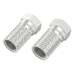 Satellite Antenna Connector <b>Plug</b> Set 2 Pcs Metal IEC 60169 24 F Male For <b>TV</b> Signal Connection - Product Image 1