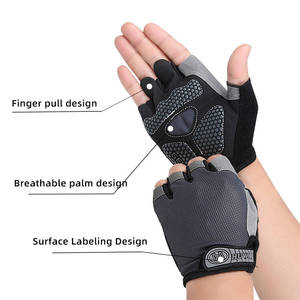Gants en nylon demi-doigt personnalisés pour l'entraînement physique, l'haltérophilie, l'entraînement et le cyclisme en cuir extensible. - Product Image 6
