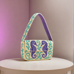 Sac de soirée élégant fait à la main sac à bandoulière perlé tortue de mer Design océan thème perle broderie sac à main en Inde 2025 - Product Image 2