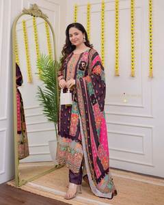 Trajes Salwar Kameez Pakistaníes para Fiesta, Colección India/Pakistaní para Mujer, Talla Grande M 10XL, FATEMA FASHION, Secado Rápido - Product Image 5