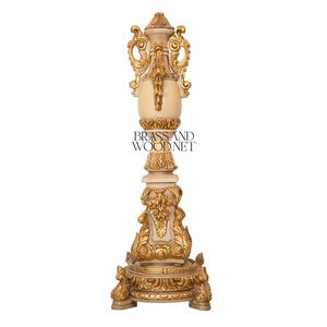 Columna Decorativa de Madera Ornamentada de Lujo - Product Image 1