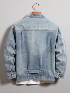 Customized Men's Distressed Denim Jacket Long Sleeve Button Fly Casual Style Regular Fit Washable Cotton Fabric Autumn Wear - Product Image 2