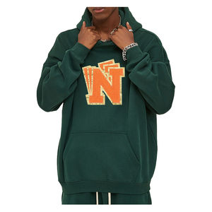 Sweats à capuche pour hommes délavés à l'acide de haute qualité avec broderie en chenille Fabricant de sweat à capuche Streetwear personnalisé Pakistan - Product Image 4