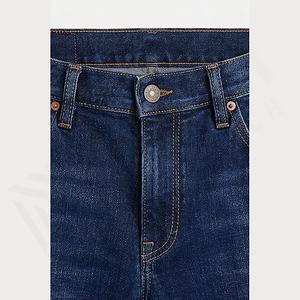 Custom Men's Winter Solid Dark Slim Fit <b>Denim</b> Jeans Comfortable <b>Stretch</b> <b>Fabric</b> Classic Straight Style Quick Dry Lightweight - Product Image 4