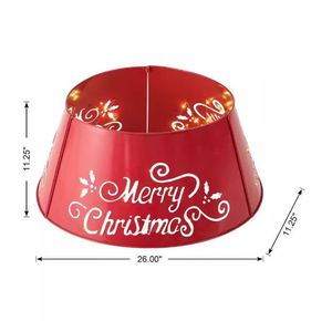 Iron red galvanized words <b>tree</b> collar Christmas decoration <b>tree</b> <b>stand</b> classy inspired decor for home new year Xmas party 2023 - Product Image 3