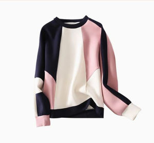 Algodón mezclado al por mayor personalizado cuello redondo Mujer sudadera pulóver sudadera de gran tamaño sudadera unisex en blanco - Product Image 6