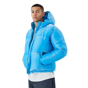 2025 Detachable Custom Embroidery Logo Men's Hooded Custom Warm <b>Thick</b> Outdoor Winter Coat <b>Quilted</b> Padded Bubble Jacket - Product Image 2