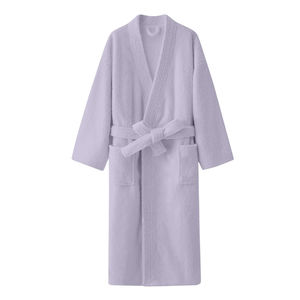 High Quality White Cotton Bathrobe Plush Terry Cloth Kimono <b>Robe</b> Unisex <b>Spa</b> Sleepwear OEM Custom Design Wholesale Supplier - Product Image 6