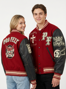 Veste de baseball en cuir et laine, style varsity, pour homme, coupe premium, vêtements d'extérieur décontractés d'hiver, vêtements chauds - Product Image 4