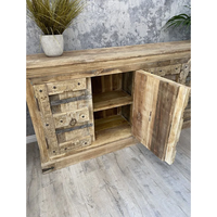 Buffet de salle à manger moderne en teck massif, fabriqué à la main, en bois de Java, écologique, durable, meuble de rangement pour appartement et chambre