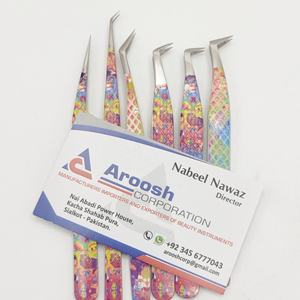 Pince à épiler professionnelle pour extension de cils à poignée diamantée avec logo personnalisé Papier à pointe pointue en acier inoxydable durable vente en gros - Product Image 4