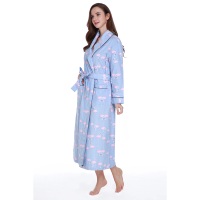 Vente en gros Chemise de nuit pyjama en coton Vêtements de nuit décontractés pour femmes Robe de nuit imprimée à manches courtes Robe de nuit Robe de nuit pour femmes à col en V