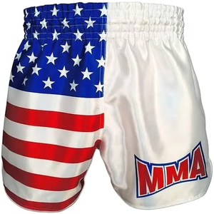 Custom Logo Eco-Friendly Breathable Waterproof Windproof Quick Dry MMA Team Shorts 100% Polyester Worsted Fabric Sublimated - Product Image 6