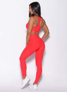 Dernier legging à chevron rouge flamme avec logo personnalisé leggings respirants à coupe parfaite nouveau leggings de gymnastique à la mode pour femmes vêtements de sport - Product Image 2