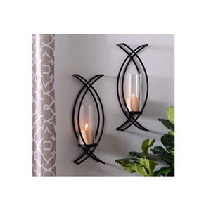 Bougeoir Offre Spéciale couleur noire forme antique tenture murale bougeoir fait à la main bougeoir décoratif pour la décoration intérieure - Product Image 1