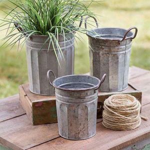 Seaux galvanisés et jardinières et bacs d'extérieur en métal décoratif Jardinières et pots de fleurs et vases de vente à chaud - Product Image 1