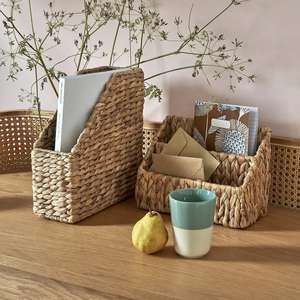 Top Selling Office <b>File</b> Rack Natural Water Hyacinth Desk Organizer Handmade Holder Basket for <b>Files</b> with Cheapest Price - Product Image 4
