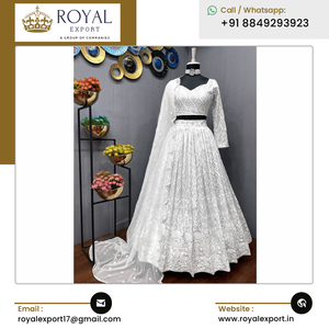ผ้าทอลายพื้นเมือง lucknowi ใหม่ georgette lehenga choli พร้อมลำดับและงานปัก - Product Image 5