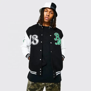 2023 nueva manga béisbol Letterman chaqueta para hombres venta al por mayor chaquetas en blanco hombres personalizados chaqueta de béisbol de gran tamaño hombres deseados - Product Image 1