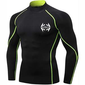 Ventes en gros de t-shirts de compression de fitness à manches longues respirants, écologiques, UPF50, impression numérique personnalisée, rashguard de BJJ MMA pour hommes - Product Image 3