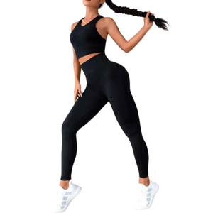 Fabrication de vêtements de sport Ensemble de yoga Soutien-gorge de sport à dos nu Leggings doux sans couture Ensembles d'entraînement pour femmes Ensembles de fitness personnalisés - Product Image 2