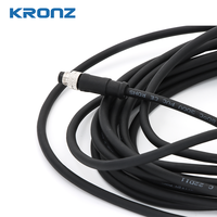 KRONZ Câble en PVC de 10 mètres avec connecteur M8 Connecteur circulaire pré-assemblé mâle droit non blindé à 3 broches