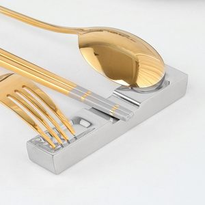 <b>Metal</b> <b>Chopsticks</b> Reusable Titanium Stainless Steel <b>Chopsticks</b> with Holder Dishwasher Safe <b>Chopsticks</b> Gift Set (Golden) - Product Image 5