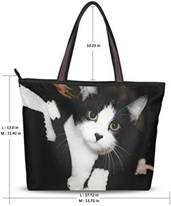 Customized Printed Logo <b>Canvas</b> Shopping Bag with Leopard and Cartoon Pattern - Product Image 5