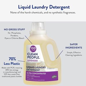 Clean People Eco-Friendly <b>Liquid</b> Laundry Detergent Lavender Scent, 100 Loads - Product Image 6