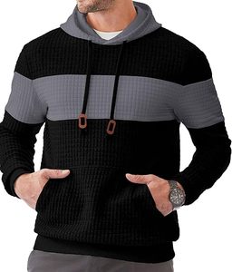 Women's Lightweight <b>Waffle</b> Knit Hooded Pullover Sweatshirt Long Sleeve Winter Solid Windproof Pocket ODM Fabric - Product Image 1