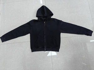 Sweat-shirt streetwear personnalisé de haute qualité, fermeture éclair, délavage acide, délavé au soleil, poches usées - Product Image 3