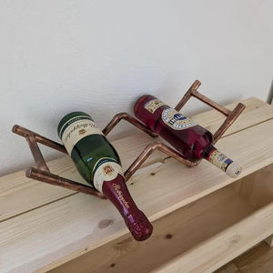 Porte-bouteille de vin en fer robuste avec un design intemporel, idéal pour une utilisation à long terme, présentoirs de vin et cuisines gastronomiques - Product Image 4