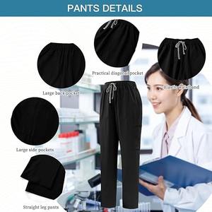 Top de verano con cuello en V de alta calidad Unisex con múltiples bolsillos con cordón Scrub Doctors Women Made Spandex para uniformes de hospital - Product Image 2