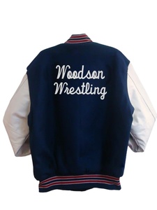 Chaqueta Varsity para hombre Cuerpo de lana Cuero genuino Brazos Letterman Chaqueta College Baseball Lettermen Chaquetas - Product Image 4