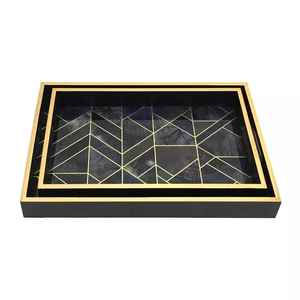 Bandeja de Servir Moderna de MDF de Diseño Nuevo, Bandeja de Servir Ecológica con Acabado Natural, Artículos de Cocina para el Hogar, Platos Decorativos - Product Image 1